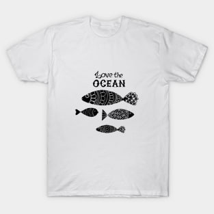 Nautical lettering:love the ocean T-Shirt